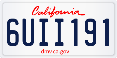 CA license plate 6UII191