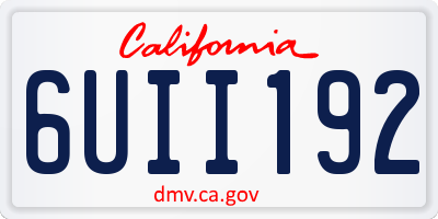 CA license plate 6UII192