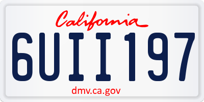 CA license plate 6UII197