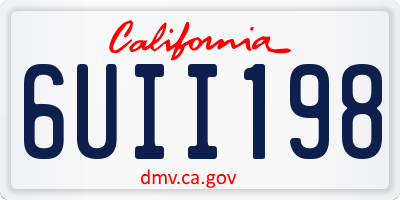 CA license plate 6UII198