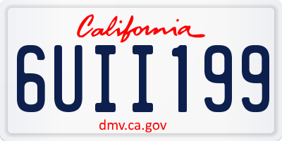 CA license plate 6UII199