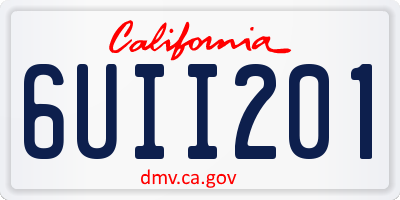 CA license plate 6UII201