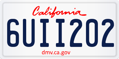 CA license plate 6UII202