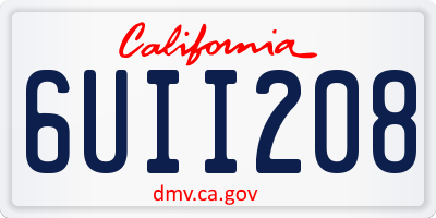 CA license plate 6UII208
