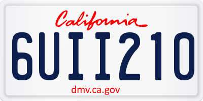 CA license plate 6UII210