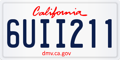 CA license plate 6UII211