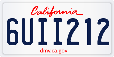 CA license plate 6UII212
