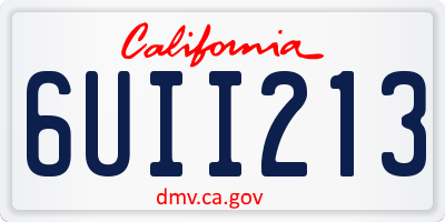 CA license plate 6UII213