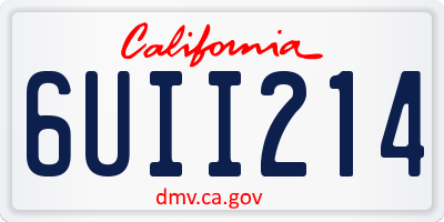 CA license plate 6UII214