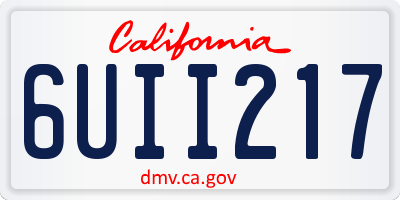 CA license plate 6UII217