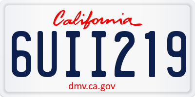 CA license plate 6UII219