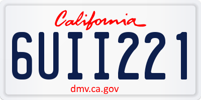 CA license plate 6UII221
