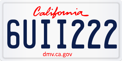 CA license plate 6UII222