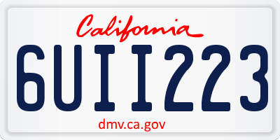 CA license plate 6UII223