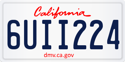 CA license plate 6UII224