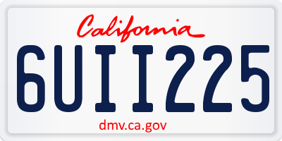 CA license plate 6UII225