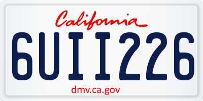 CA license plate 6UII226
