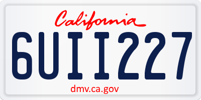 CA license plate 6UII227