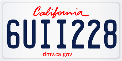 CA license plate 6UII228