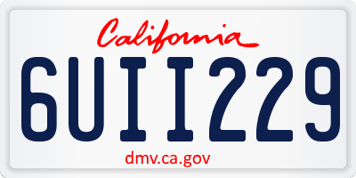 CA license plate 6UII229