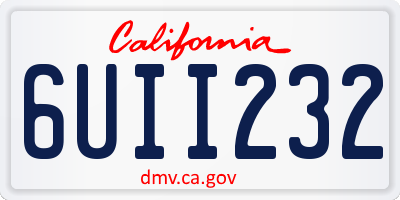 CA license plate 6UII232