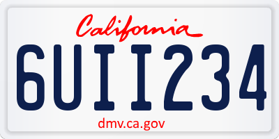CA license plate 6UII234