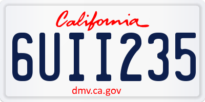 CA license plate 6UII235