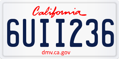CA license plate 6UII236