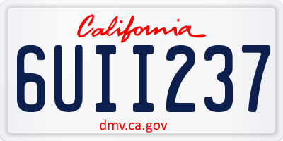 CA license plate 6UII237