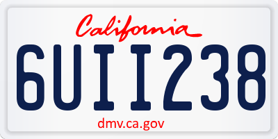 CA license plate 6UII238