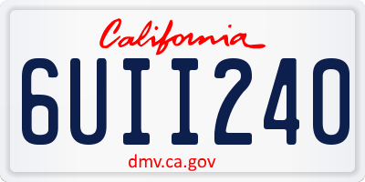 CA license plate 6UII240