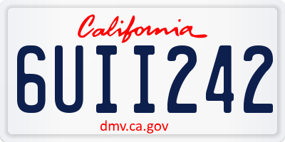 CA license plate 6UII242