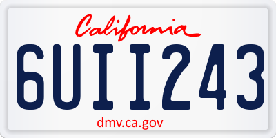 CA license plate 6UII243