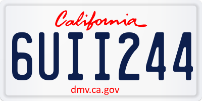 CA license plate 6UII244