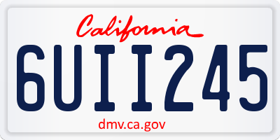 CA license plate 6UII245