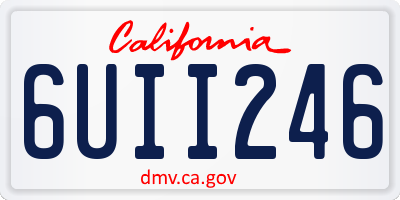 CA license plate 6UII246