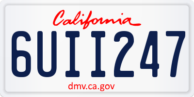 CA license plate 6UII247