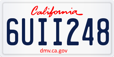 CA license plate 6UII248