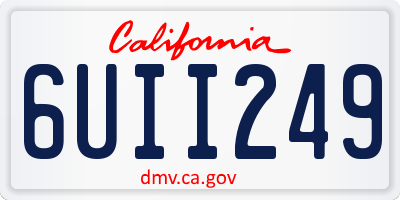 CA license plate 6UII249