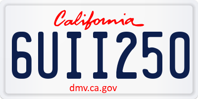 CA license plate 6UII250