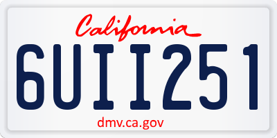 CA license plate 6UII251