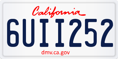 CA license plate 6UII252