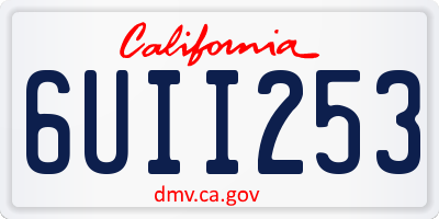 CA license plate 6UII253