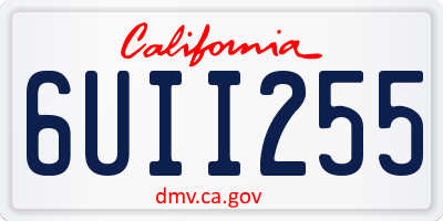 CA license plate 6UII255