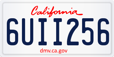 CA license plate 6UII256