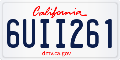 CA license plate 6UII261
