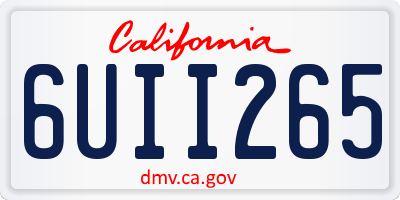 CA license plate 6UII265