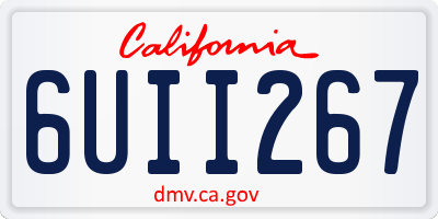 CA license plate 6UII267