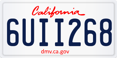CA license plate 6UII268