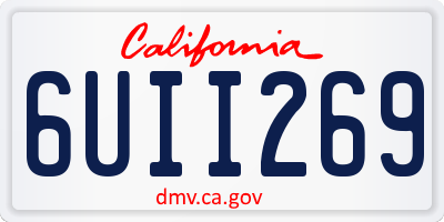 CA license plate 6UII269